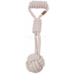 M-PETS kötéljáték fogantyús labda 36cm fehér (24)