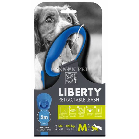 M-PETS automata póráz Liberty M 5m 20kg kék