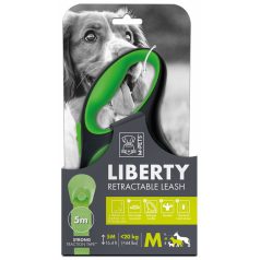 M-PETS automata póráz Liberty M 5m 20kg zöld